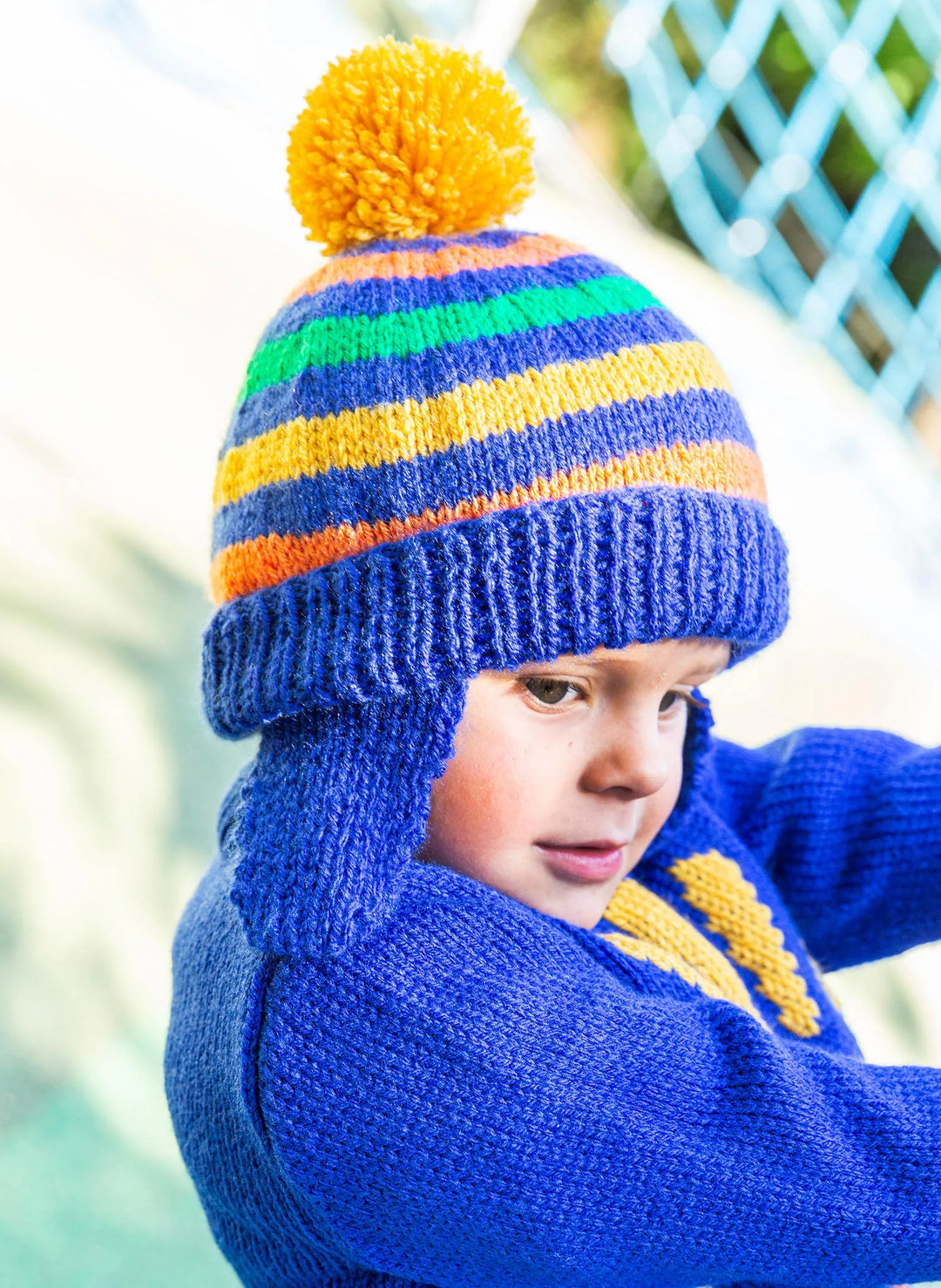 Baptiste striped earflap hat