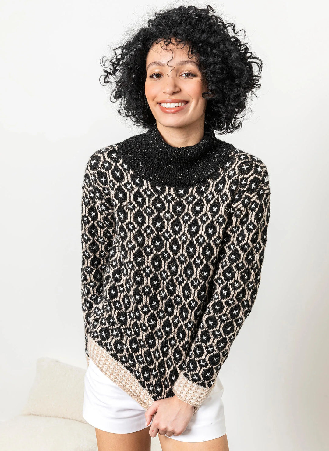 Barbara high-neck jacquard sweater