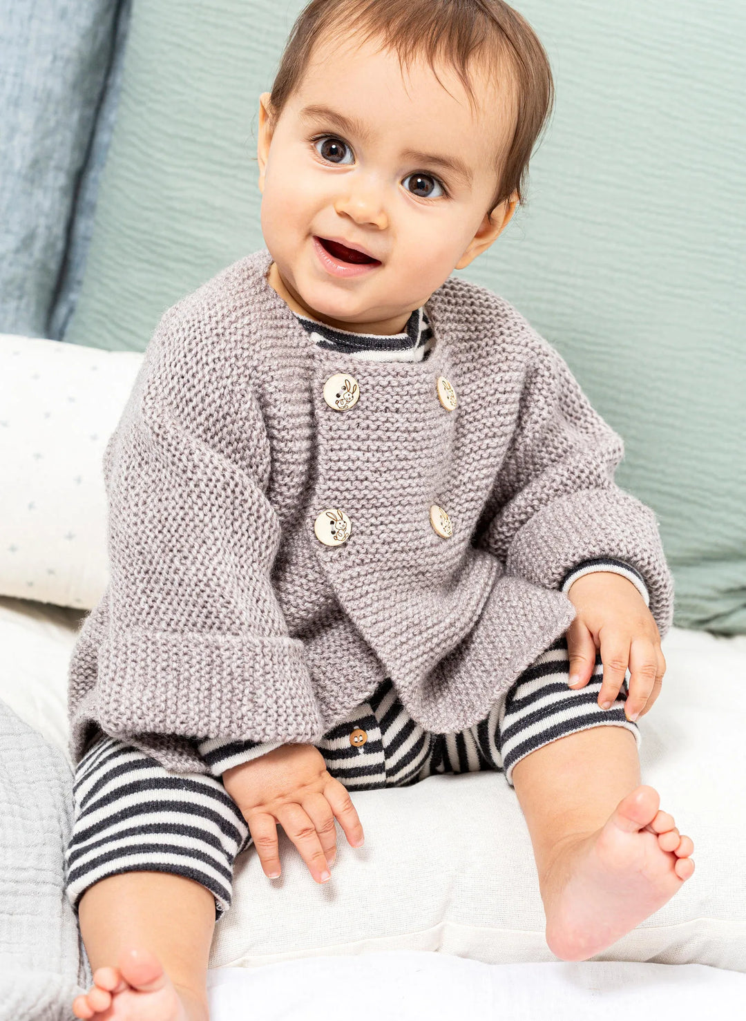 Benji garter stitch wrap jacket