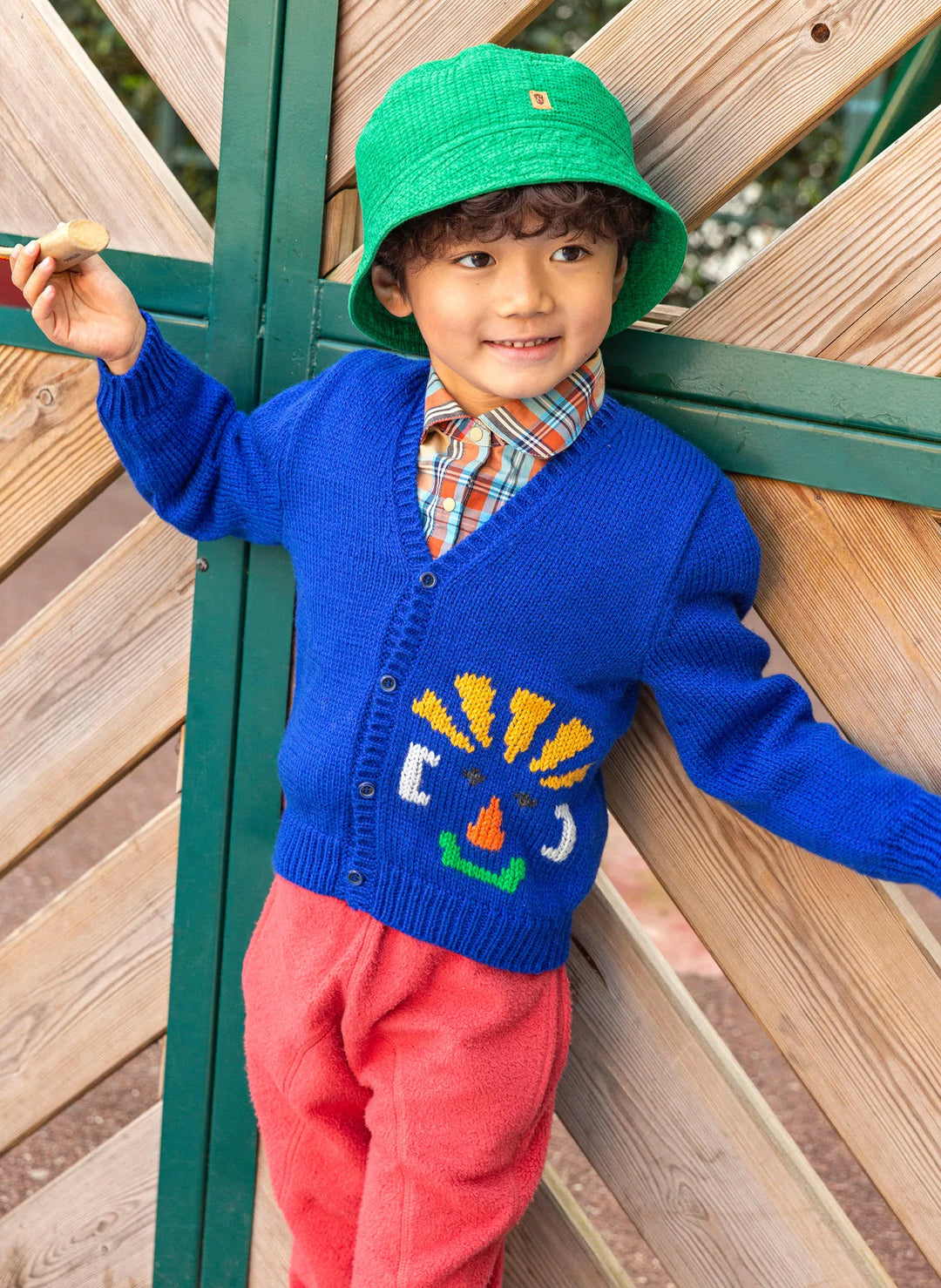 Brandon jacquard V-neck cardigan