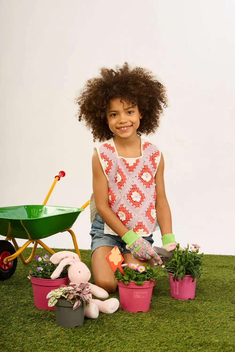 Camellia granny ribbed tie tank top