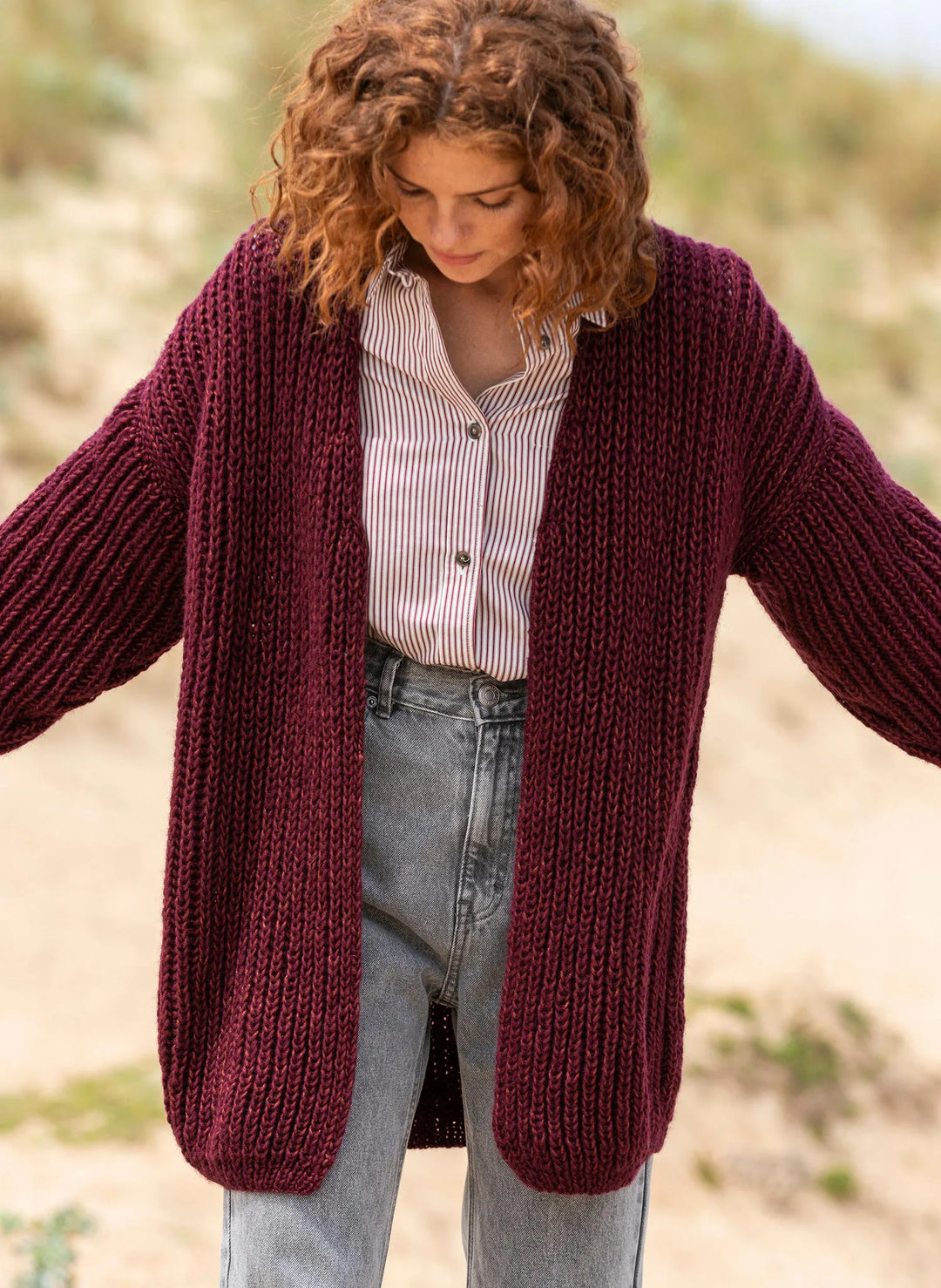 Carole English ribbed V-neck jacket