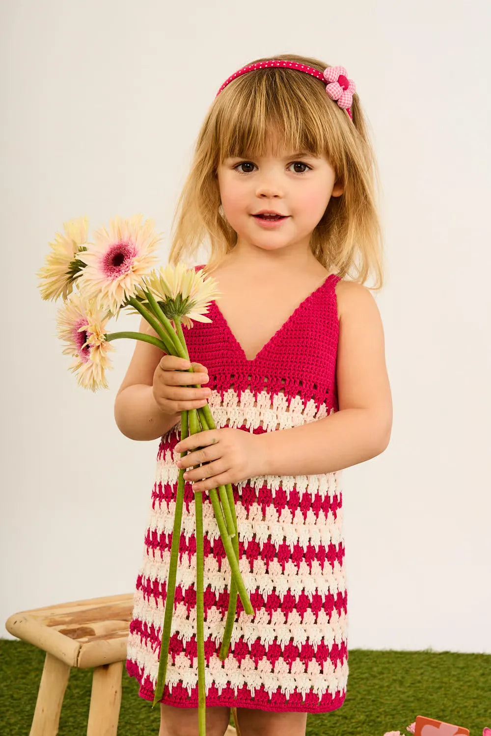 Cathy's Tricolor Crochet Dress