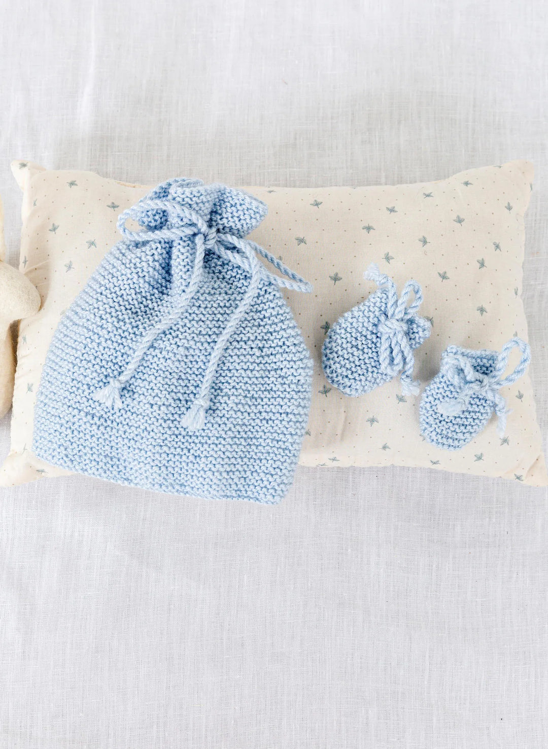 Charles Garter Stitch Hat and Mittens Set