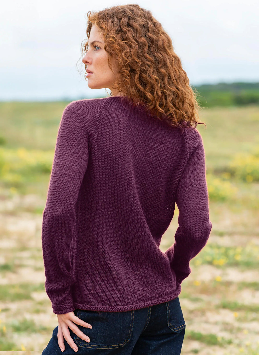 Clara V-neck raglan jersey sweater