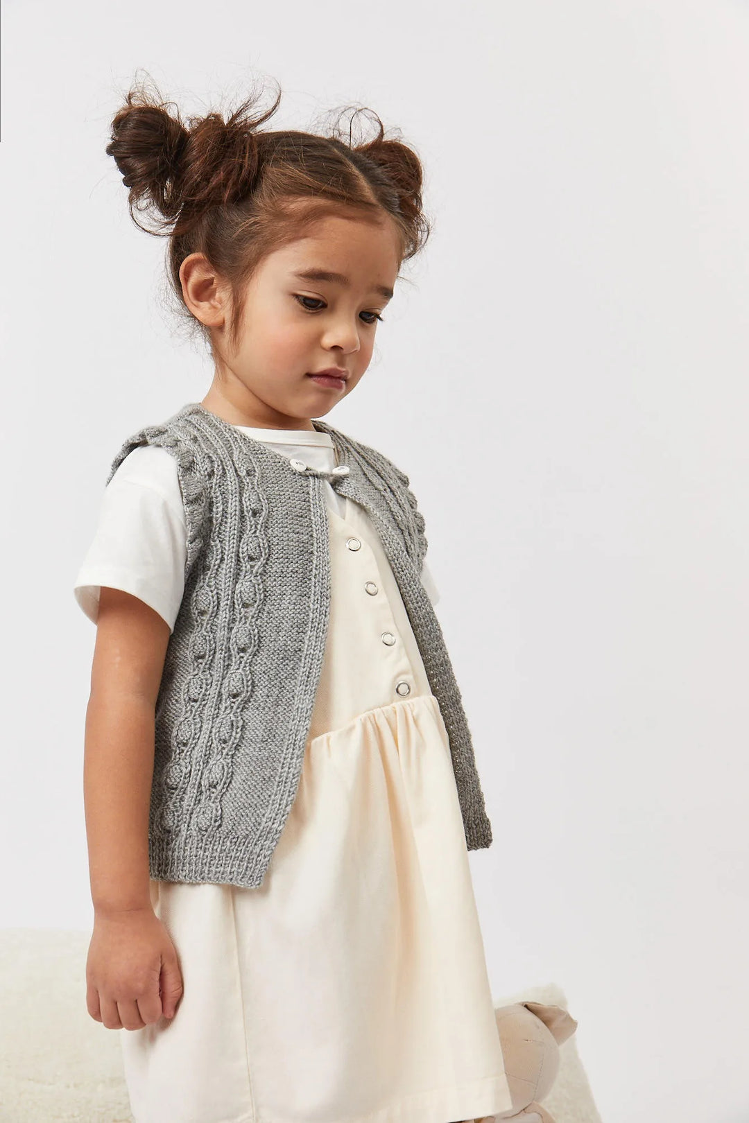 Clara sleeveless cable-knit cardigan