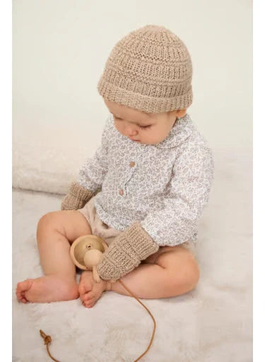 Ines fancy stitch hat and mittens set
