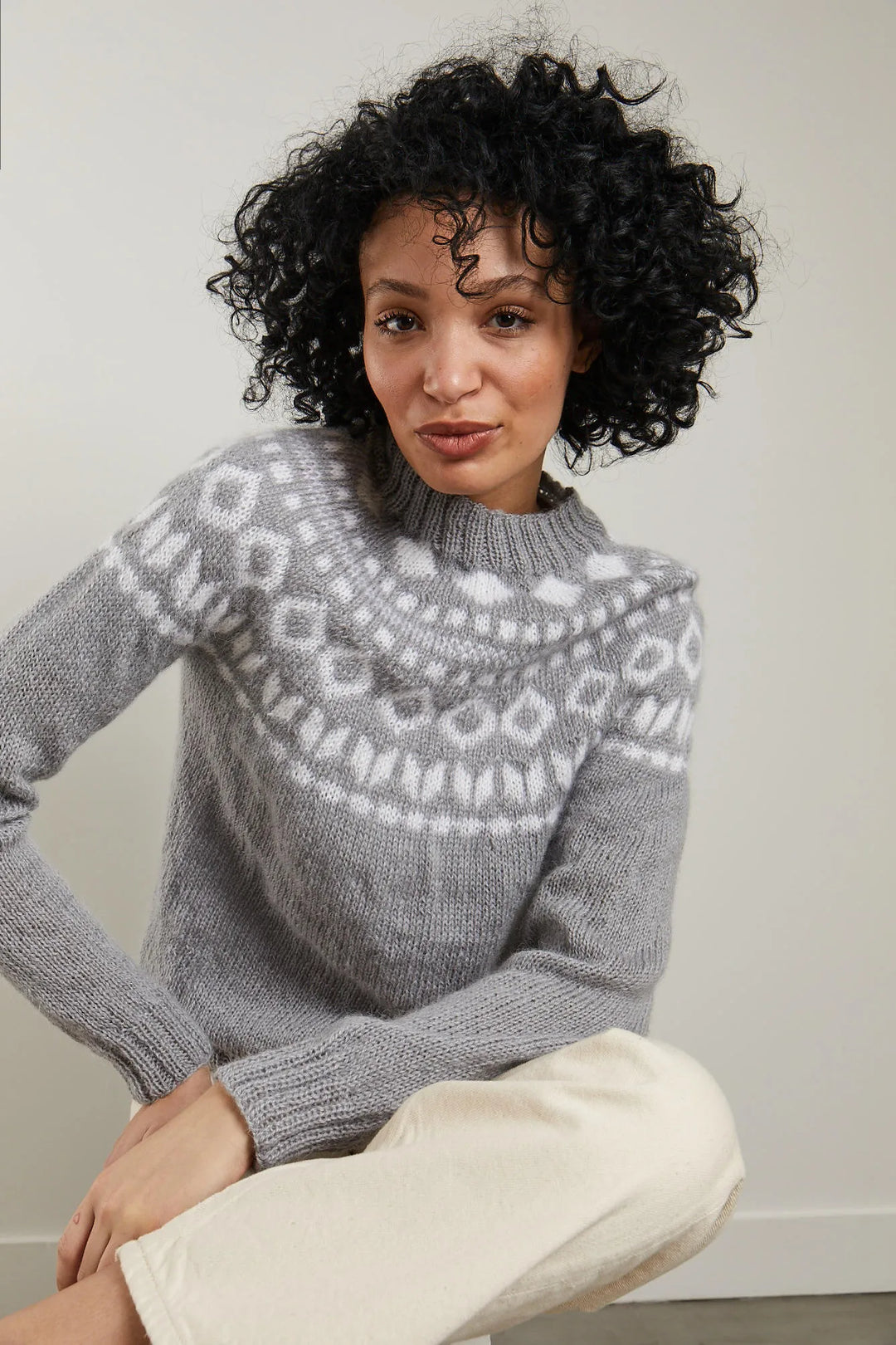 Fanny jacquard yoke sweater