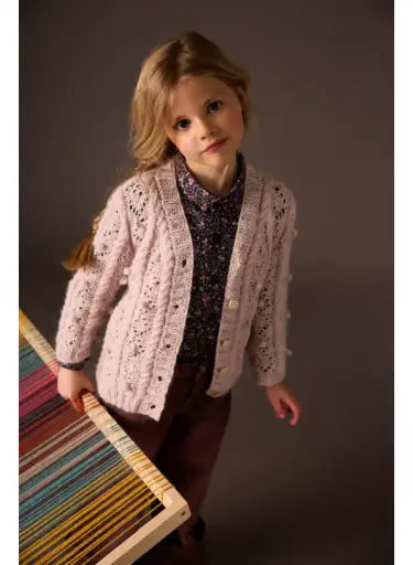 Flavie cable knit cardigan with openwork details