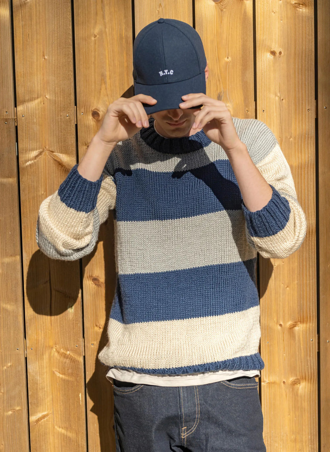 Ilan men's round neck striped sweater