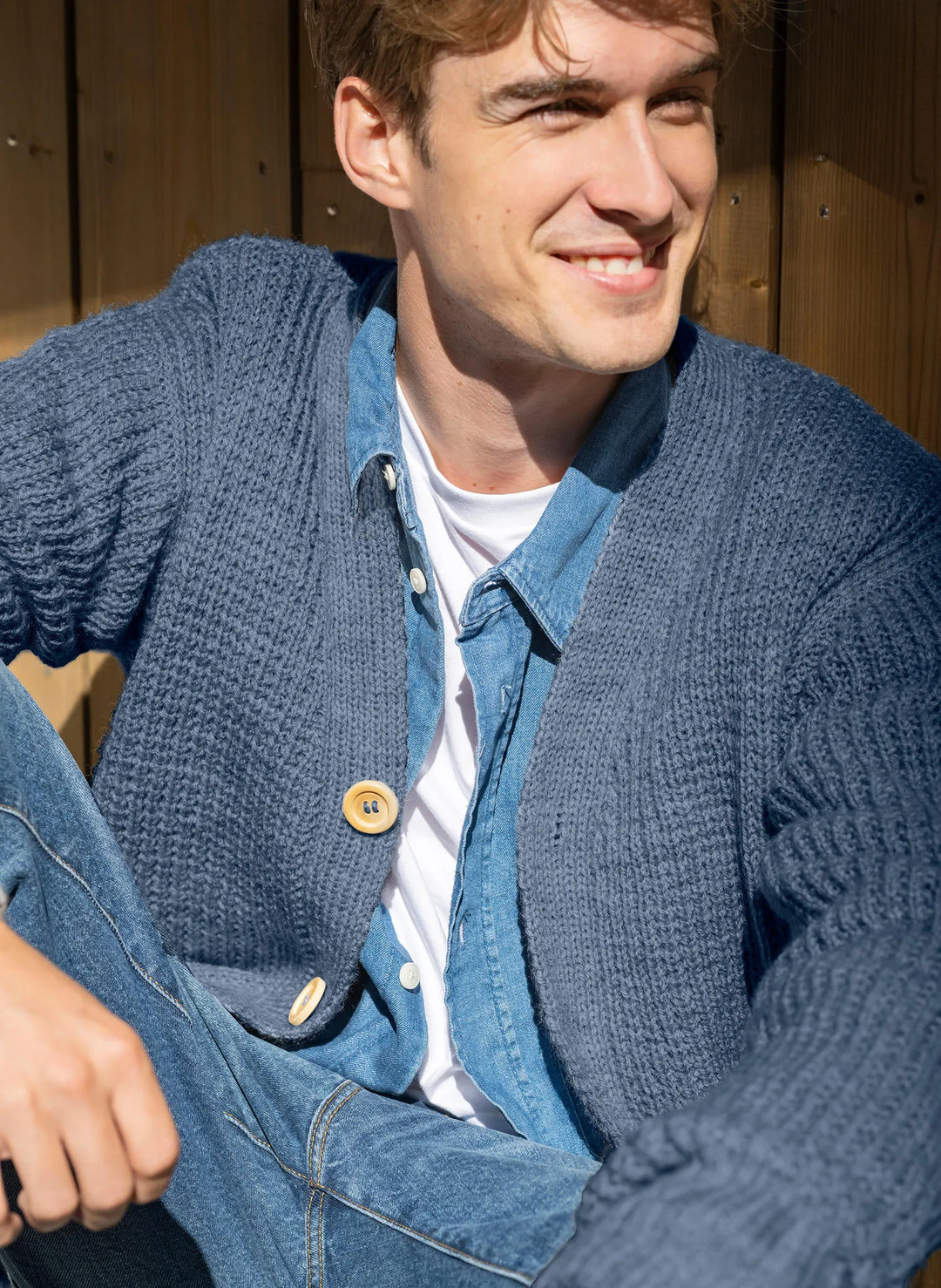 Ilyass men's long v-neck cardigan
