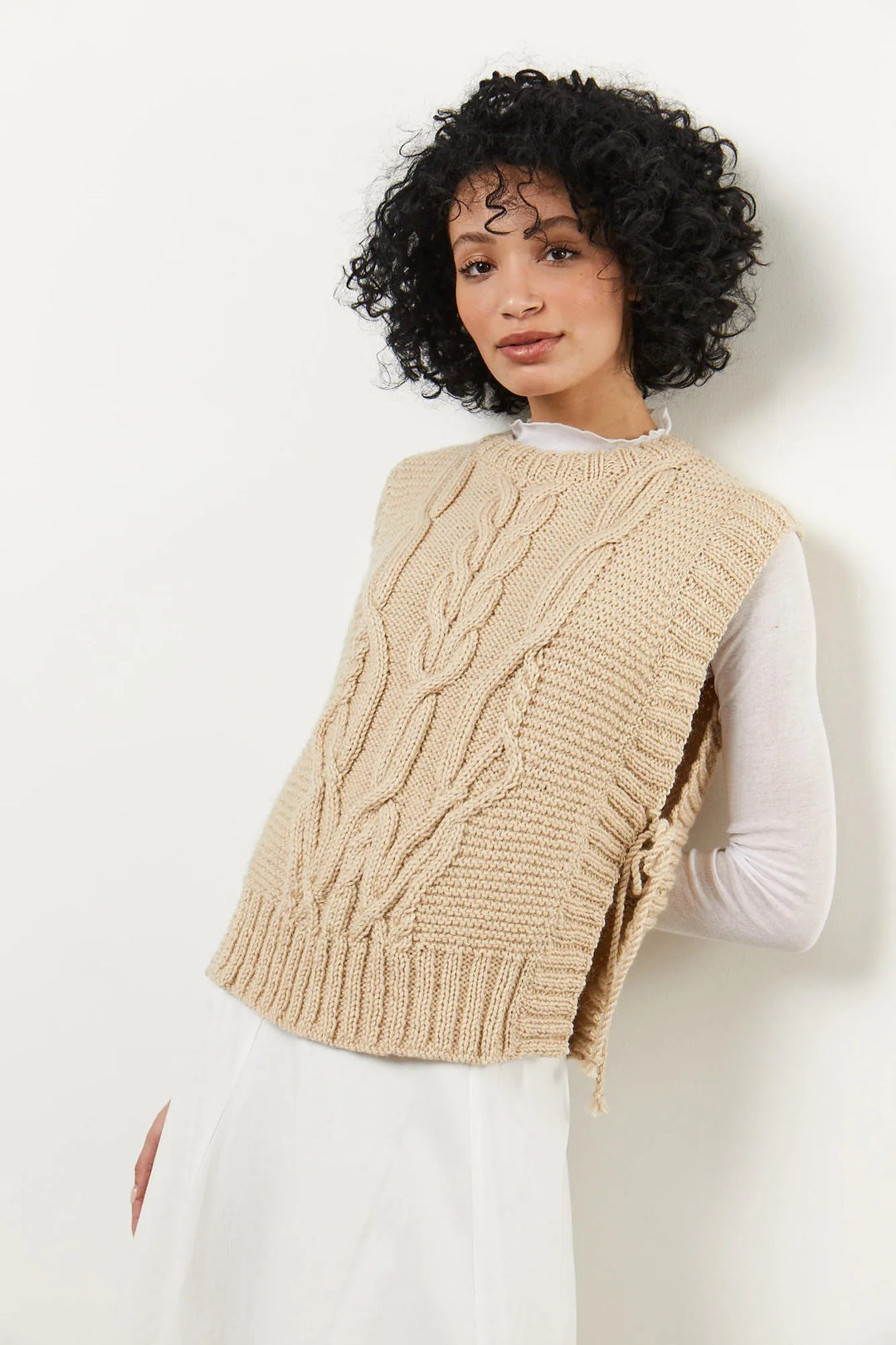 Imany ribbed cable-knit tank top