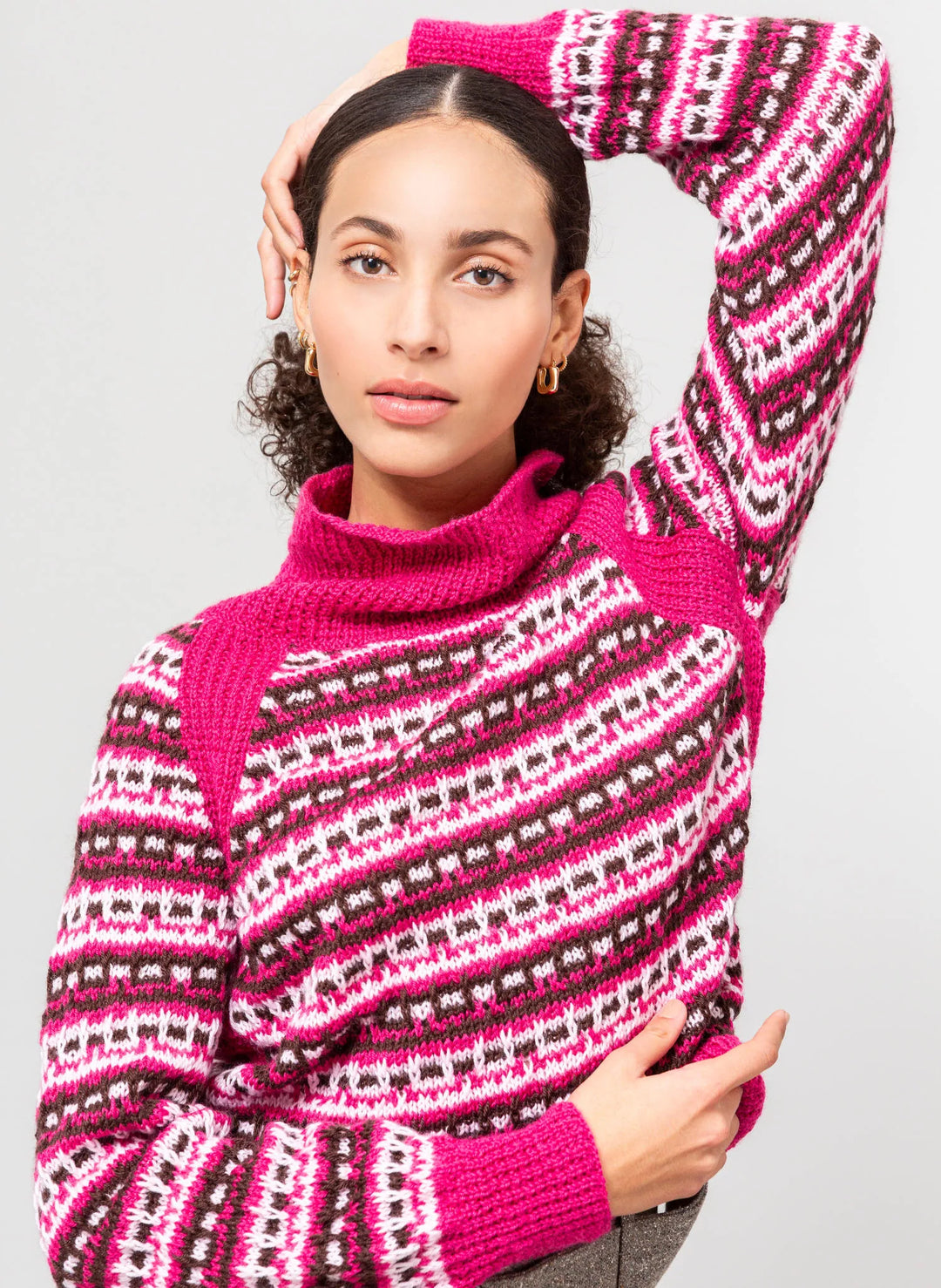 Irina high neck fancy stitch sweater