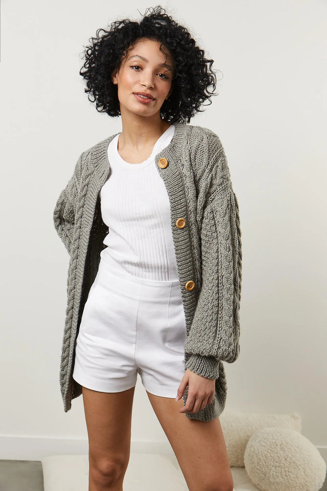 Isabelle cable-knit jacket