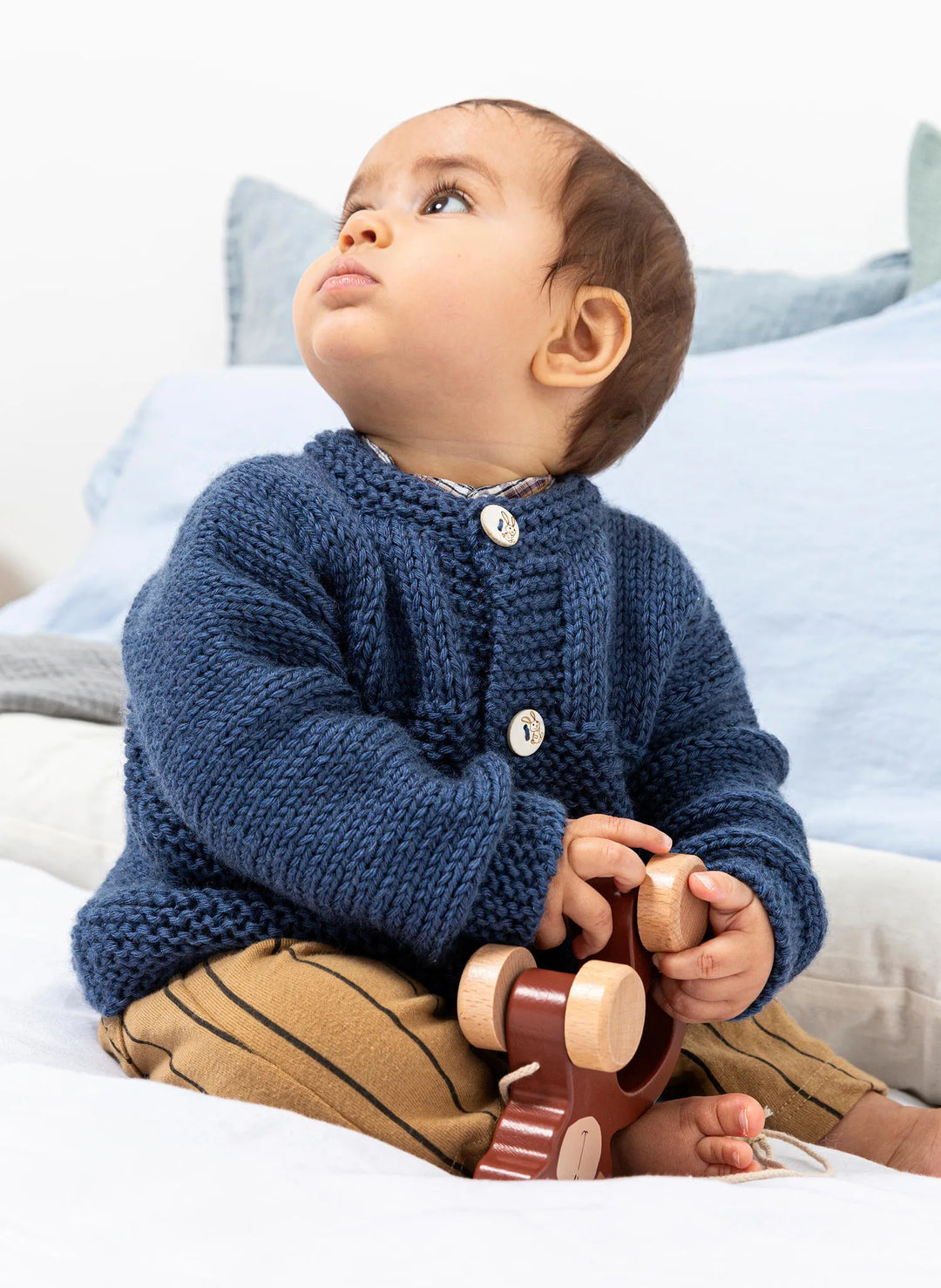 Ismael garter stitch and jersey coat