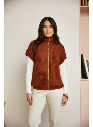 Lisa sleeveless zip-up cardigan