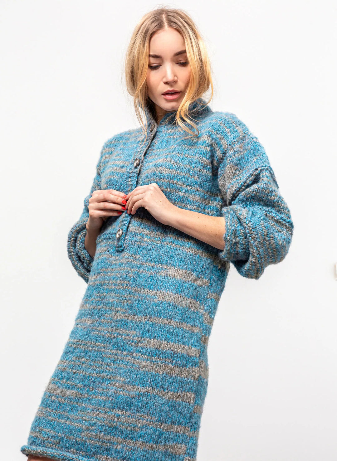 Madeline long-sleeved button-front dress
