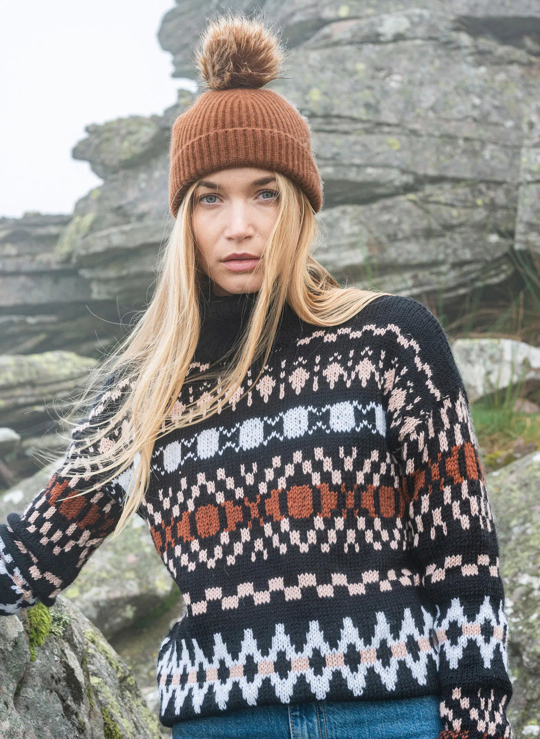 Marie geometric jacquard sweater
