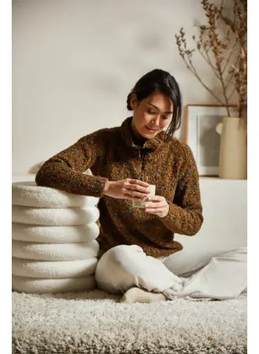 Maud zip-up polo neck sweater