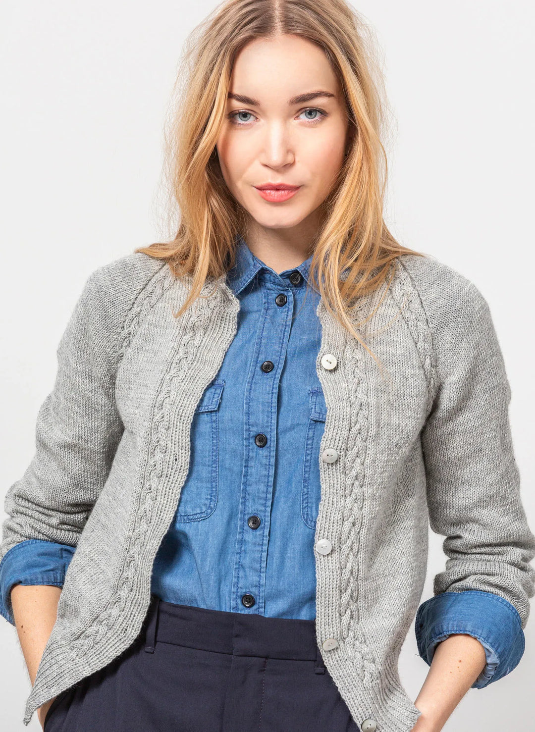 Monica cable-knit raglan vest
