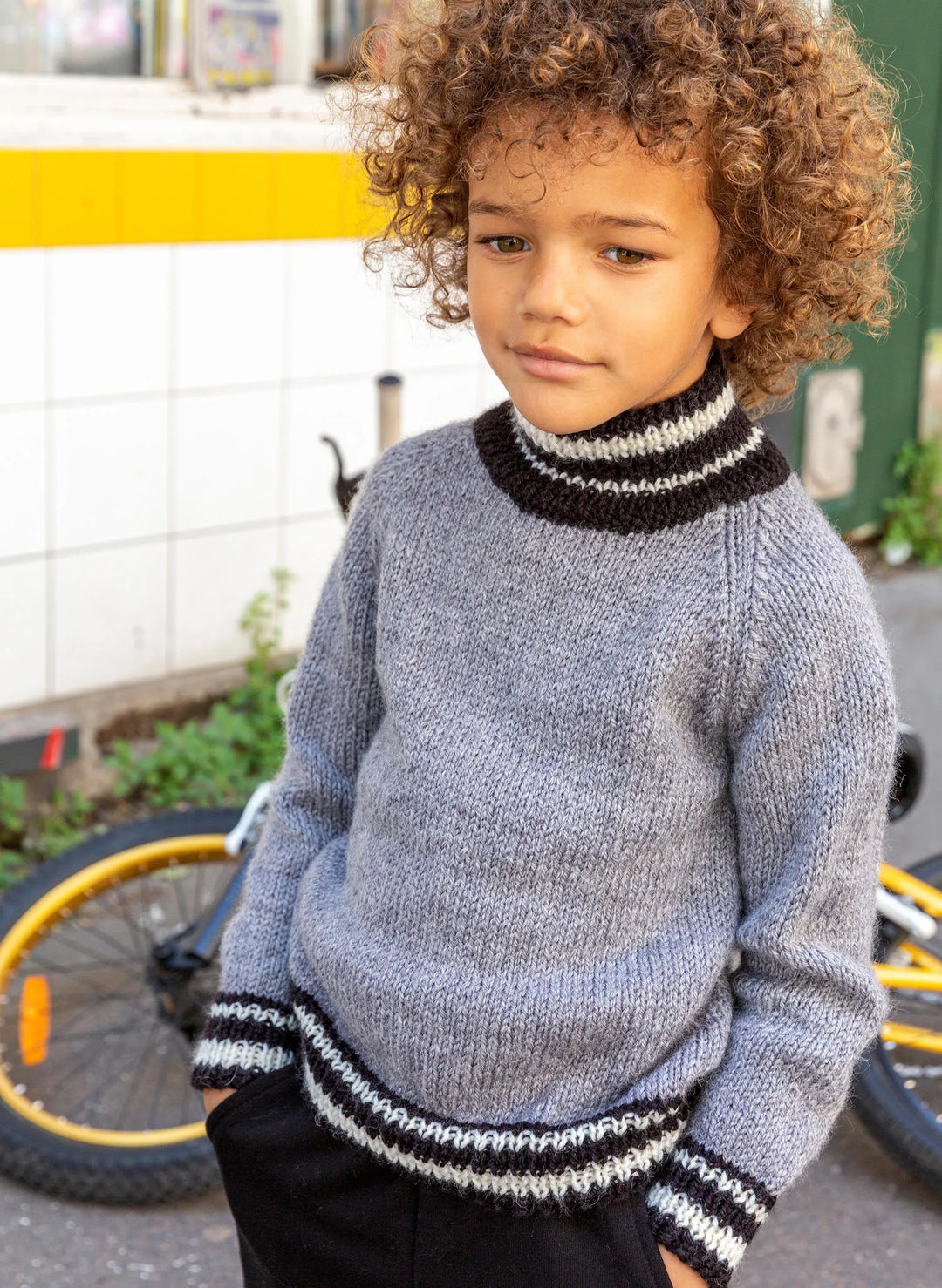 Roderic striped ribbed raglan sweater
