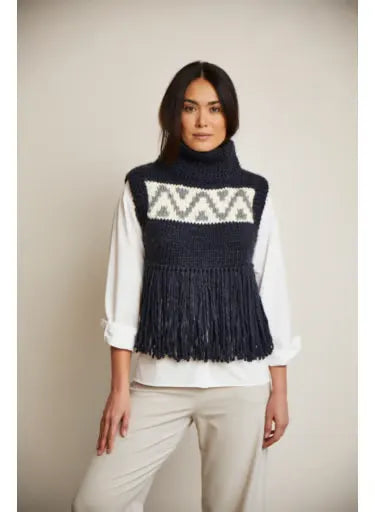 Ruby fringed jacquard sweater