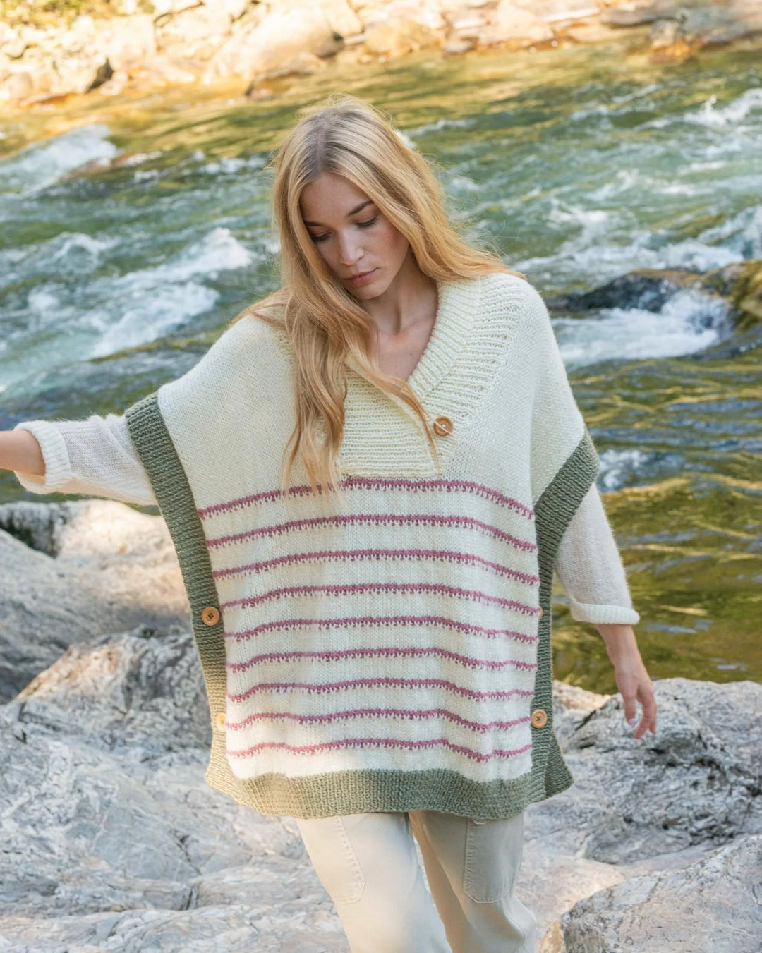 Sarah shawl collar poncho