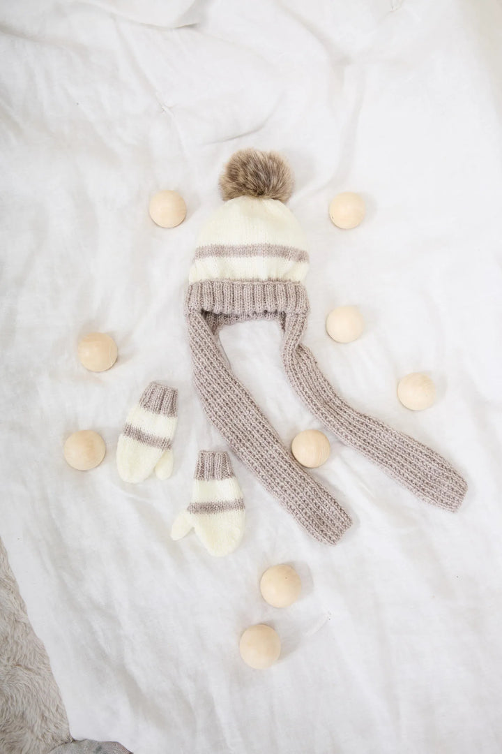 Bergère de France Canada - Baptiste striped hat and mittens set