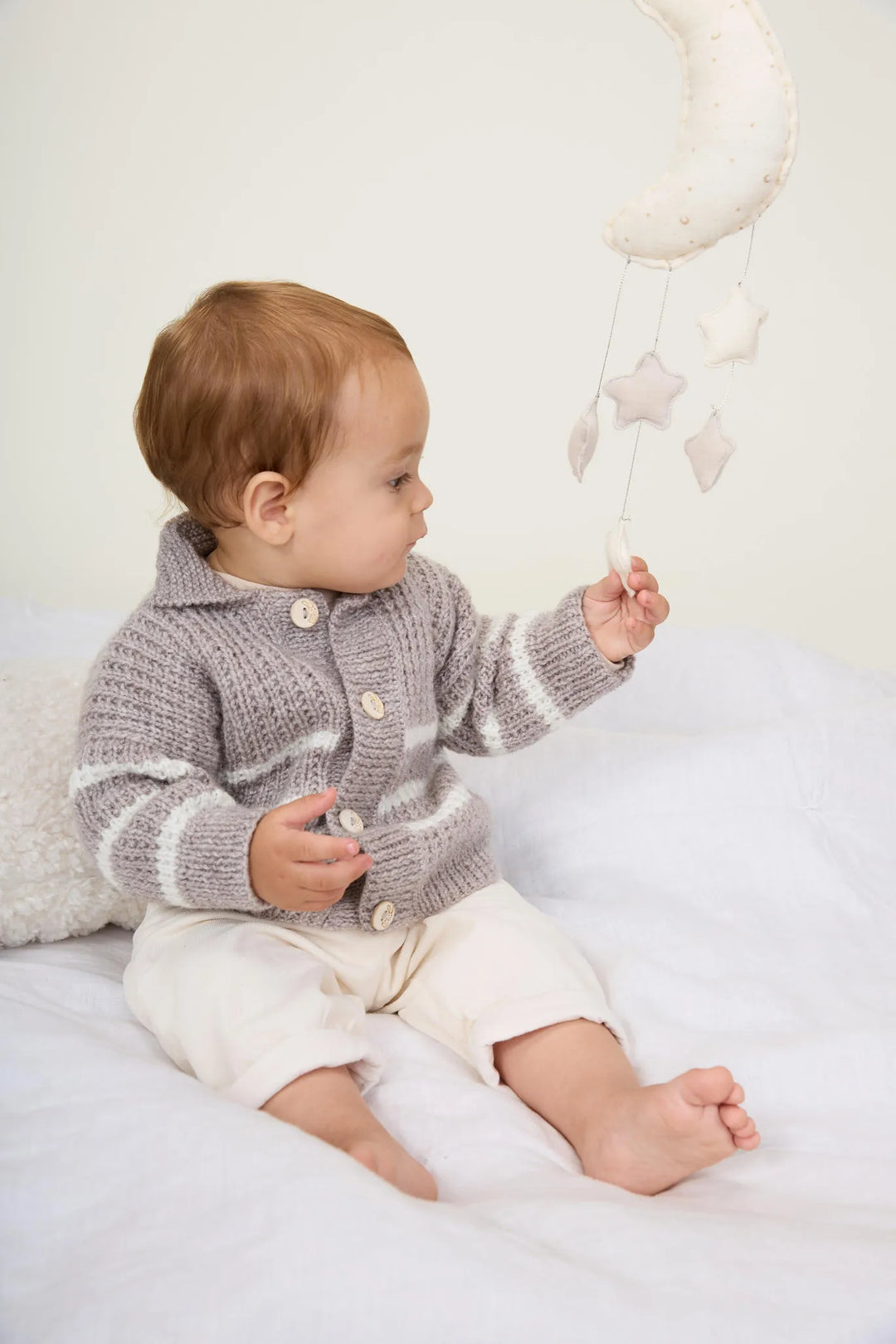 Bergère de France Canada - Bastien sand stitch striped cardigan