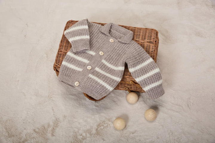 Cardigan rayé en point de sable Bastien