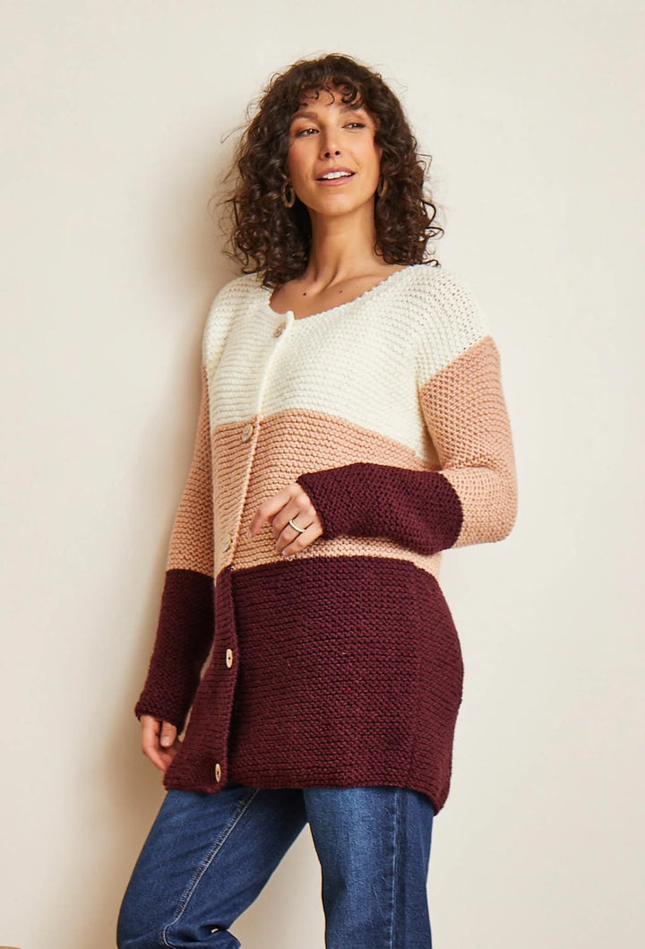 Bergère de France Canada - Blandine foam - stitched tricolor vest