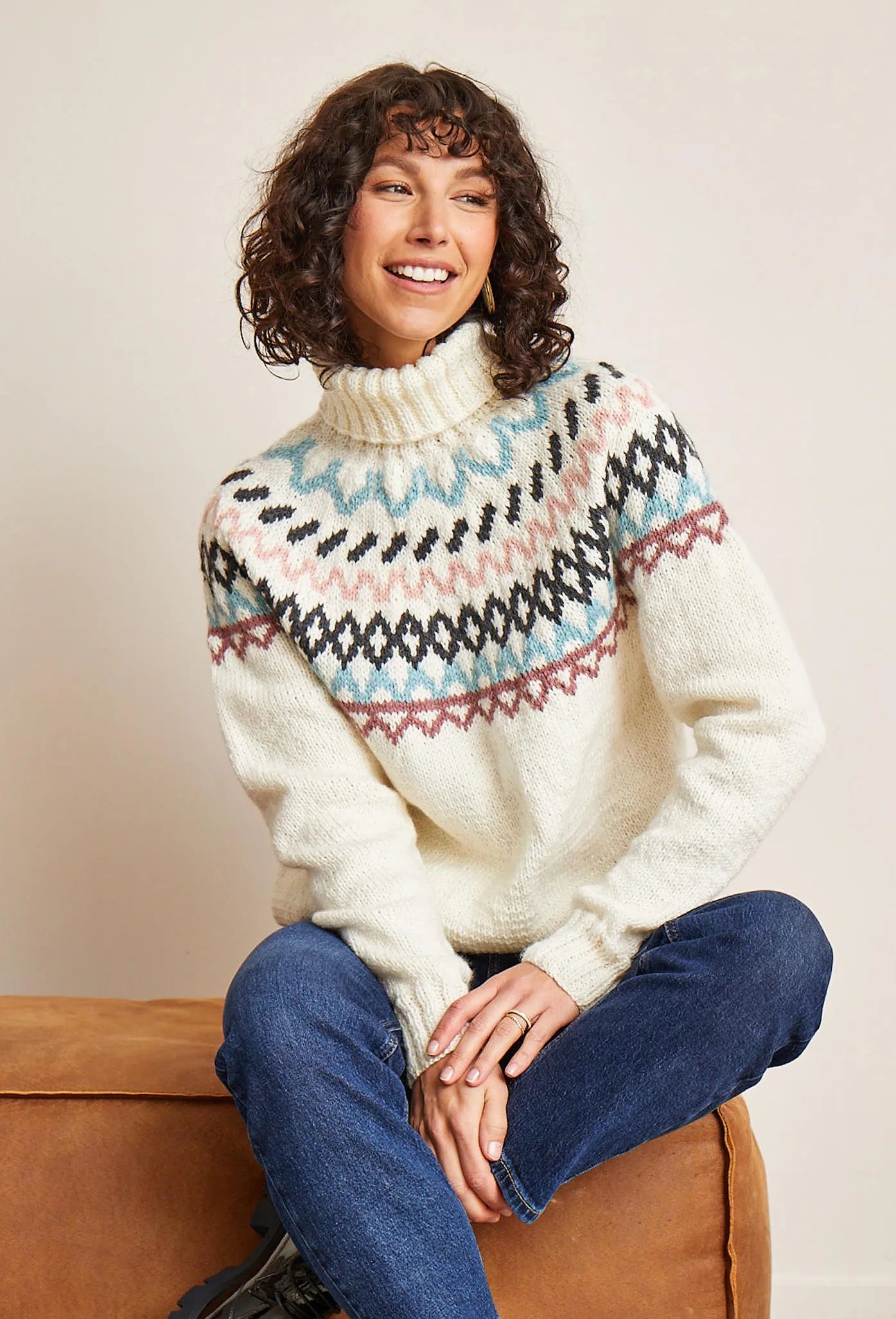 Daphne jacquard yoke sweater