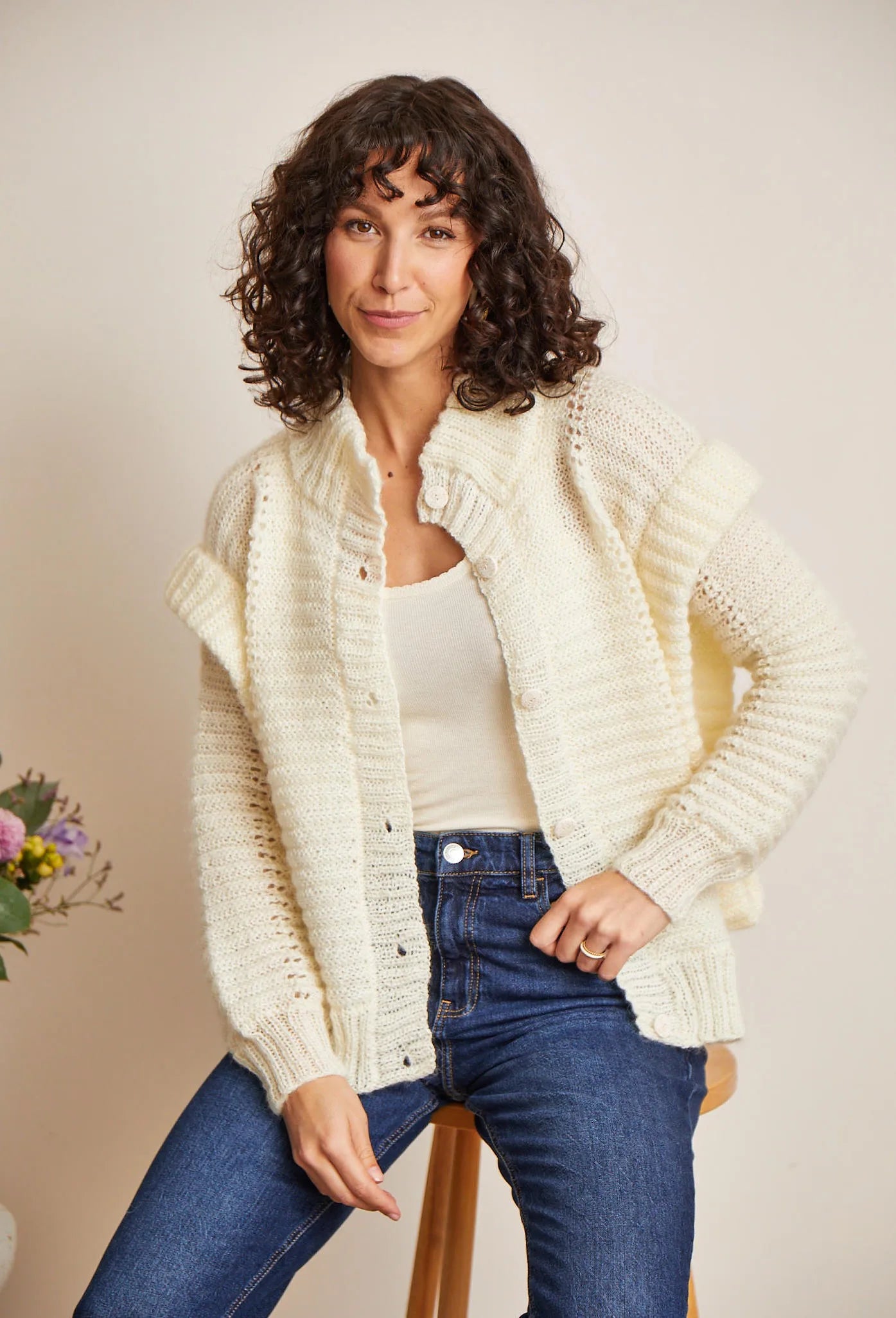 Florine openwork cardigan