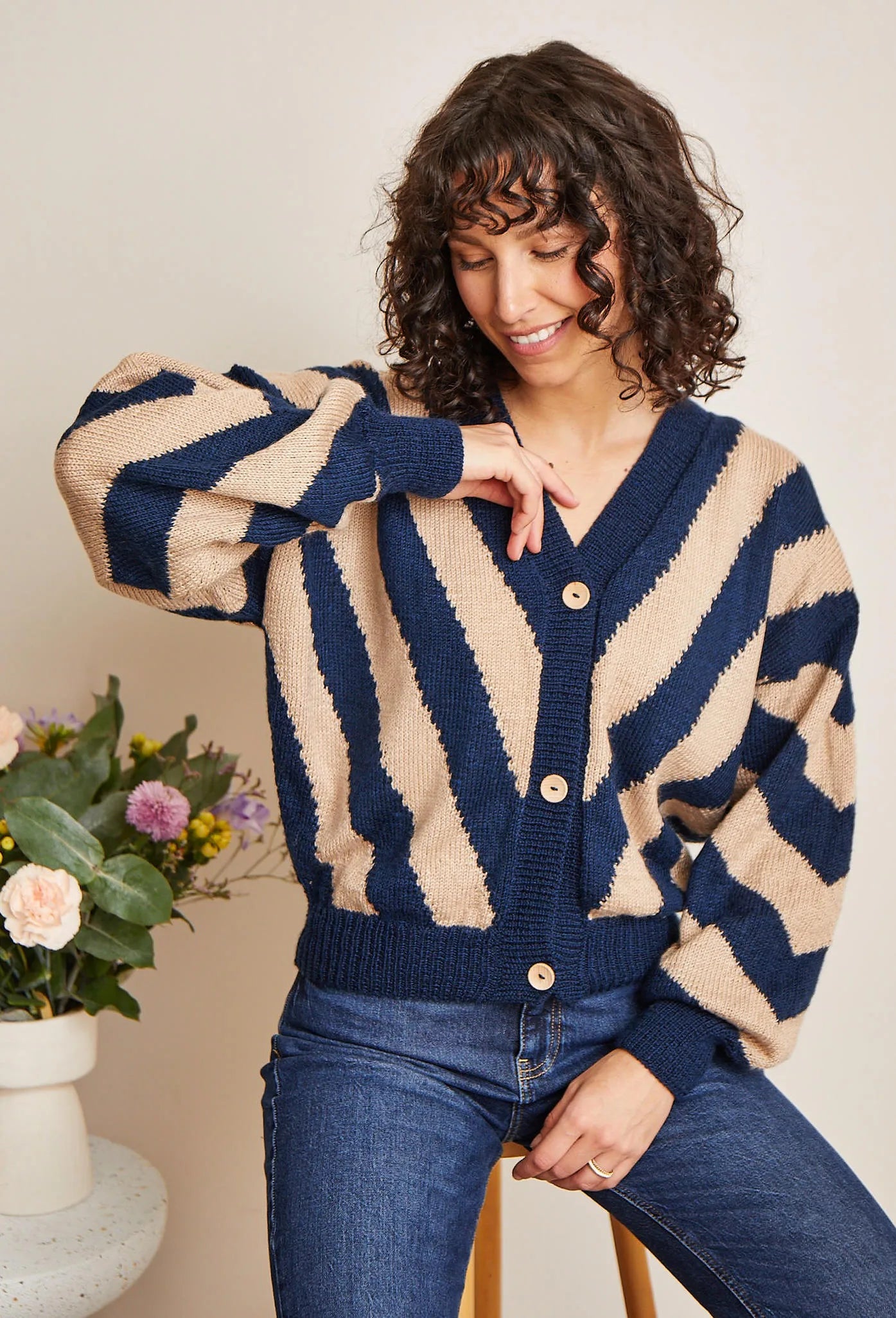 Ines jacquard zebra vest