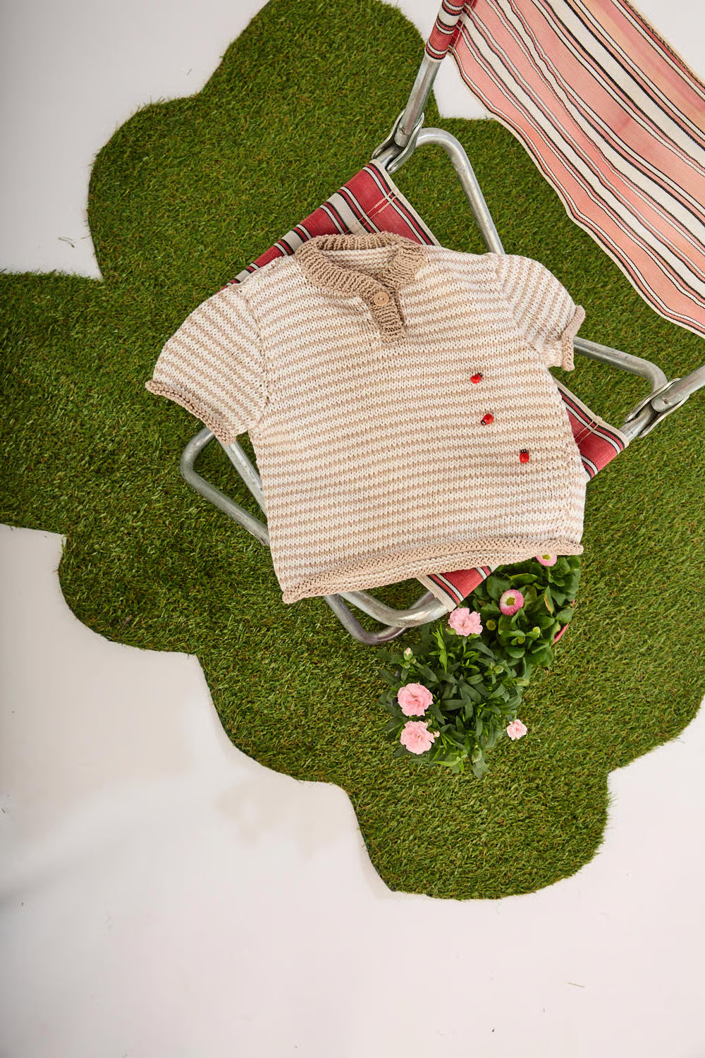 Pull rayé à manches courtes Cyril