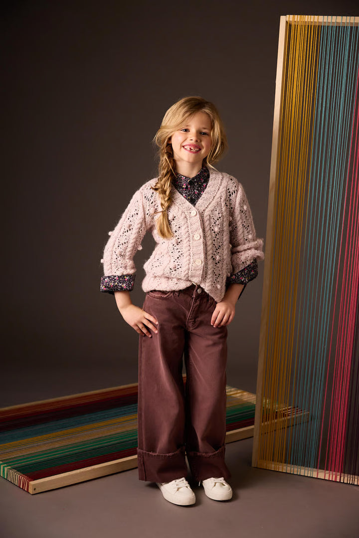 Cardigan en tricot Flavie avec des détails ajourés