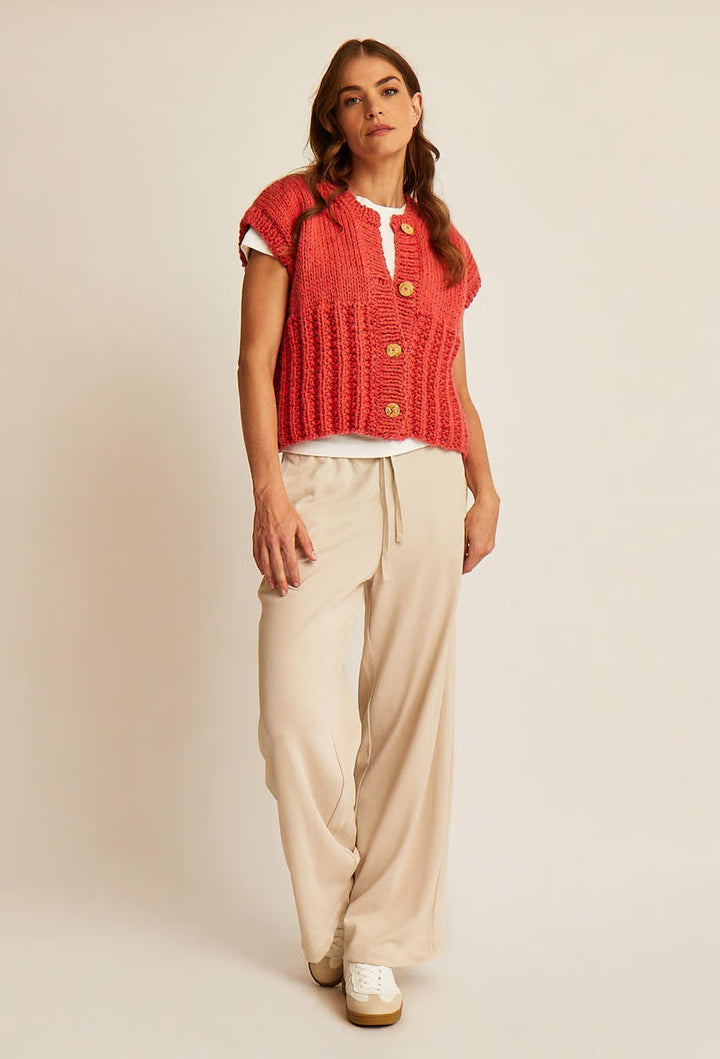 Gilet sans manches point fantaisie Angela