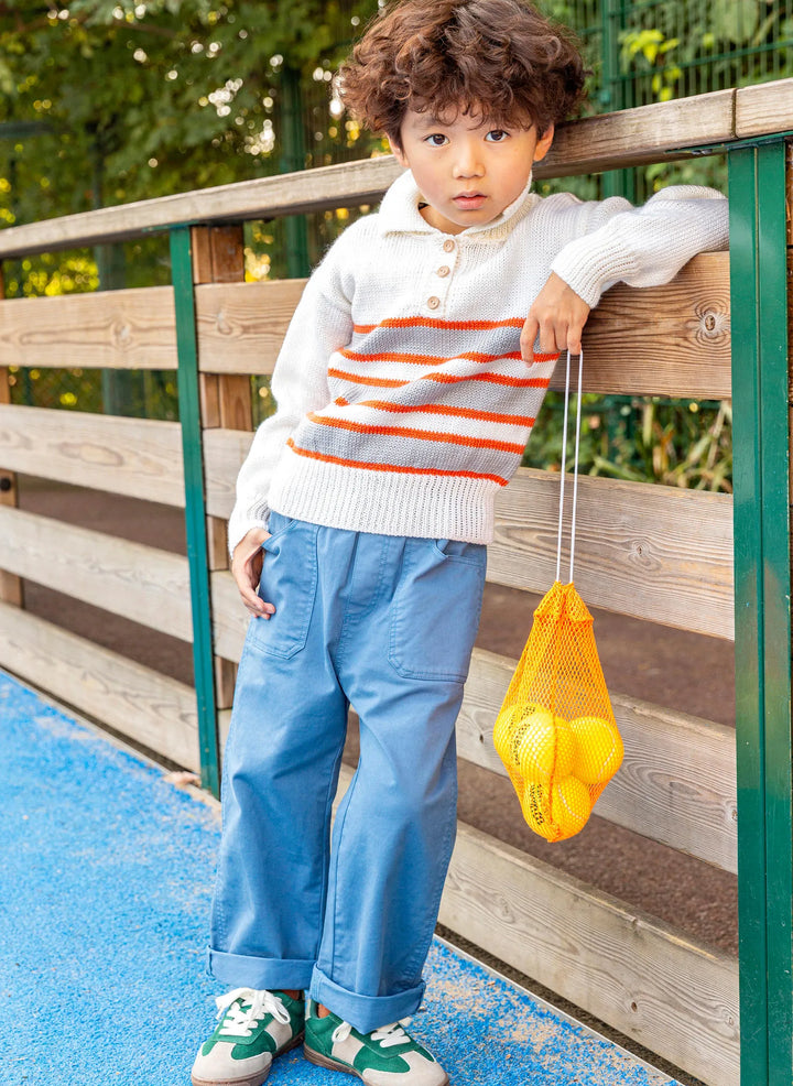 Bergère de France Canada - Illan button - down polo neck striped sweater