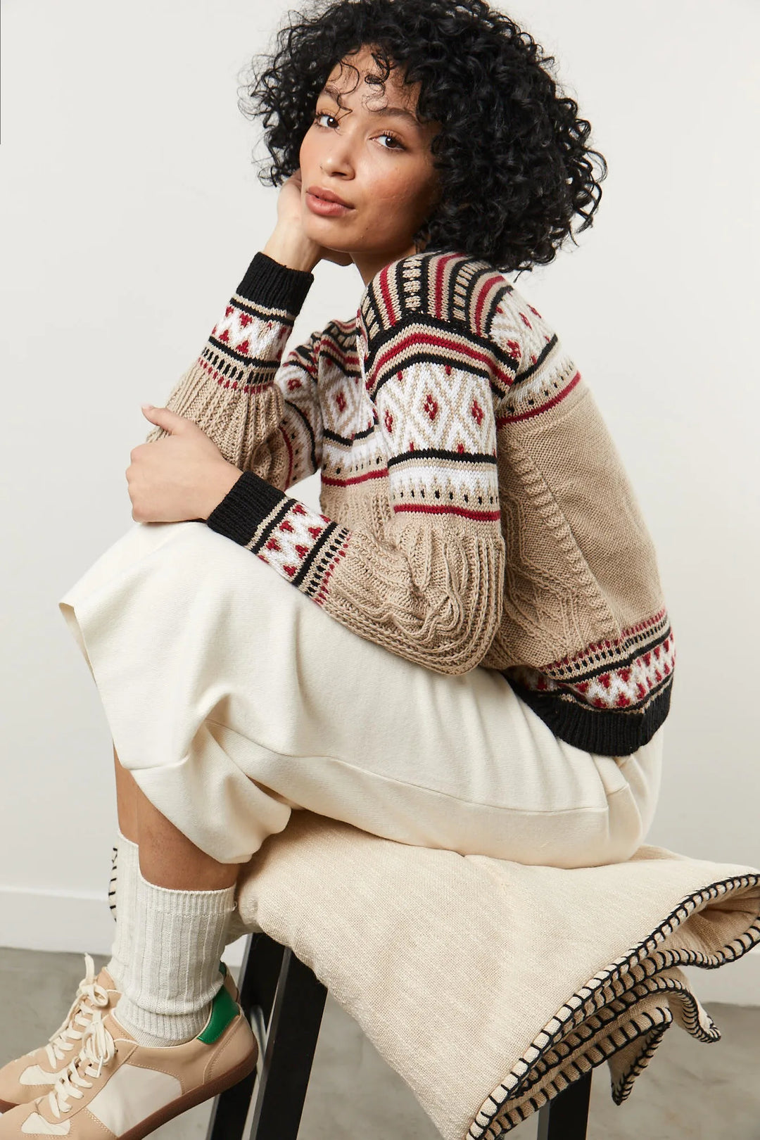 Bergère de France Canada - Ilona jacquard and cable knit sweater