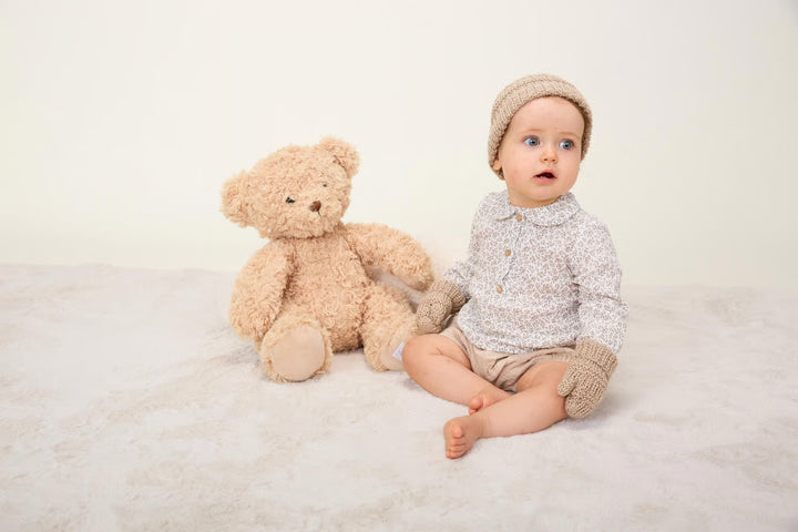 Ensemble bonnet et mitaines à couture fantaisie Ines