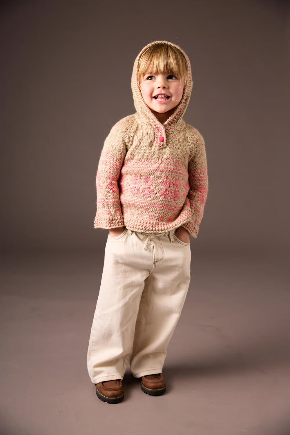 Pull jacquard à capuche Isaline