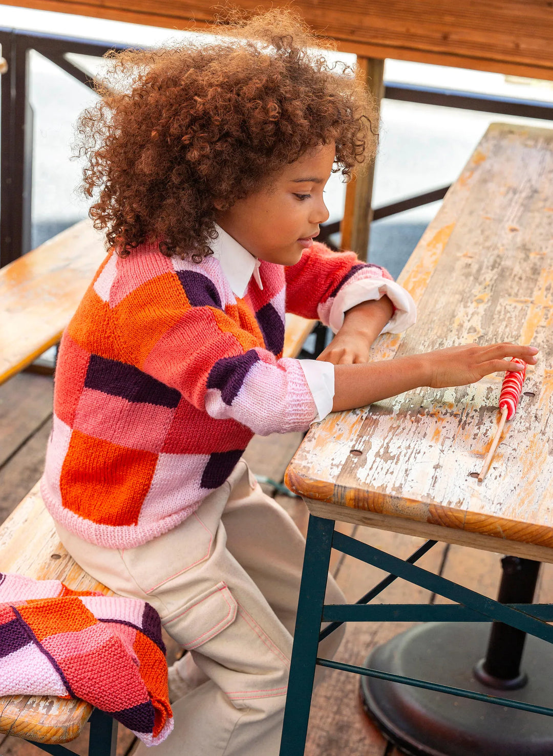 Bergère de France Canada - Isaline multi - colored garter stitch scarf