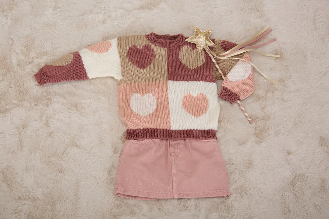 Pull en jacquard à coeurs Ivy