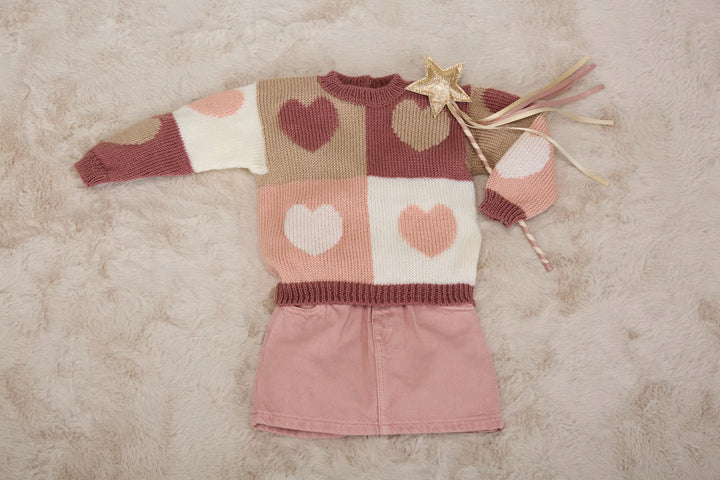 Pull en jacquard à coeurs Ivy