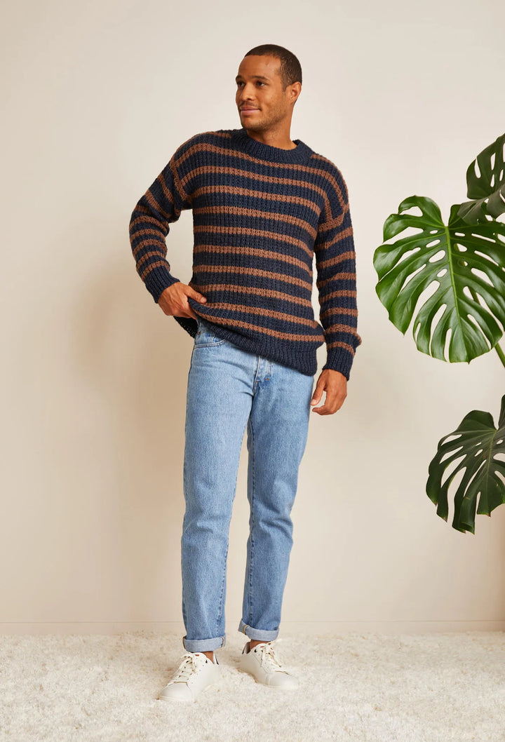 Bergère de France Canada - Romuald fancy ribbed striped sweater