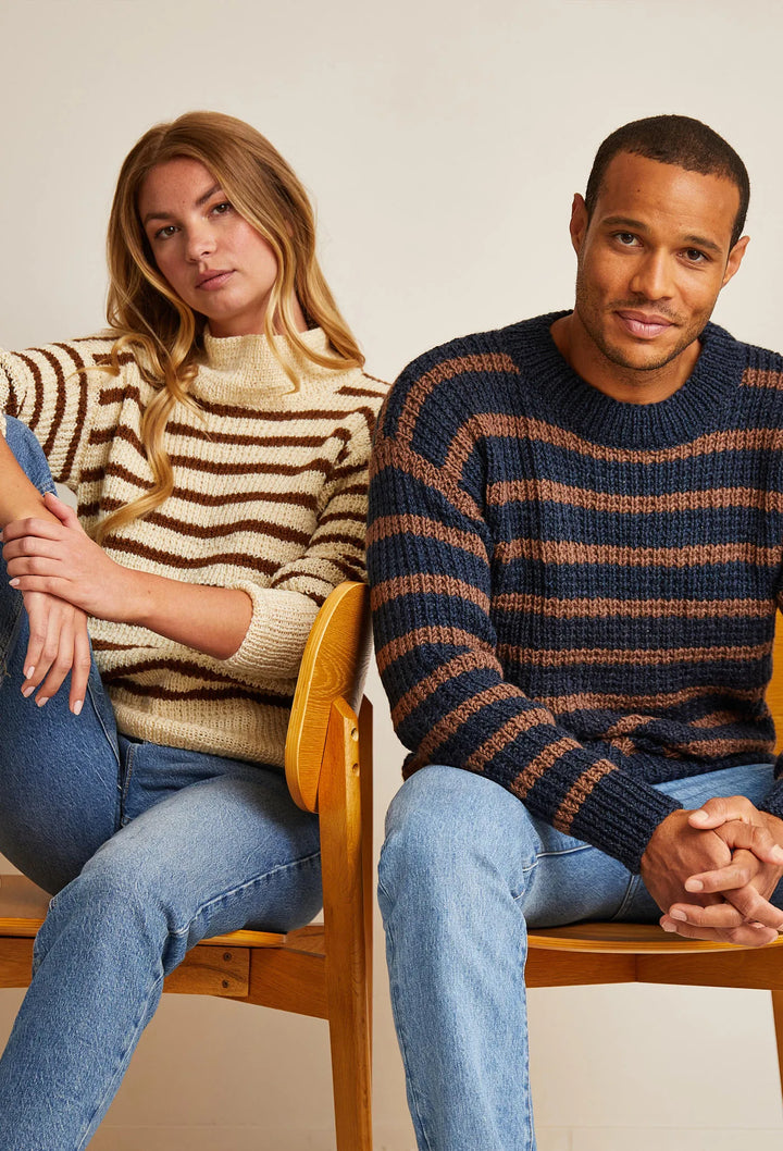 Bergère de France Canada - Romuald fancy ribbed striped sweater