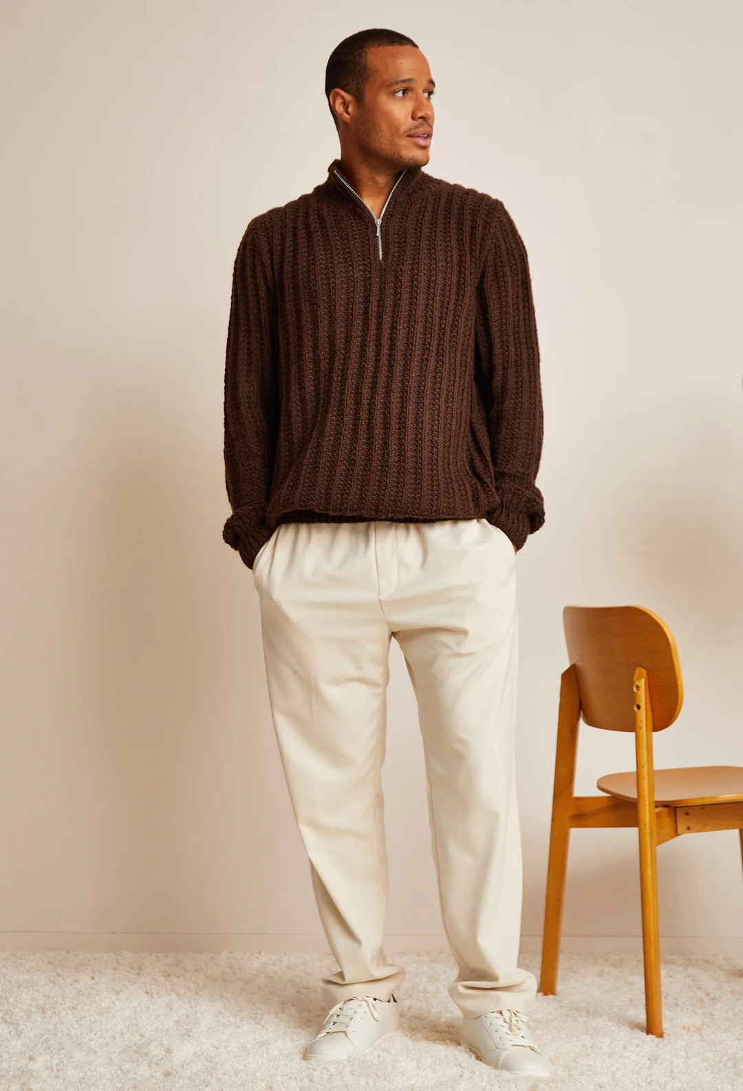 Bergère de France Canada - Simon zip - up trucker neck sweater