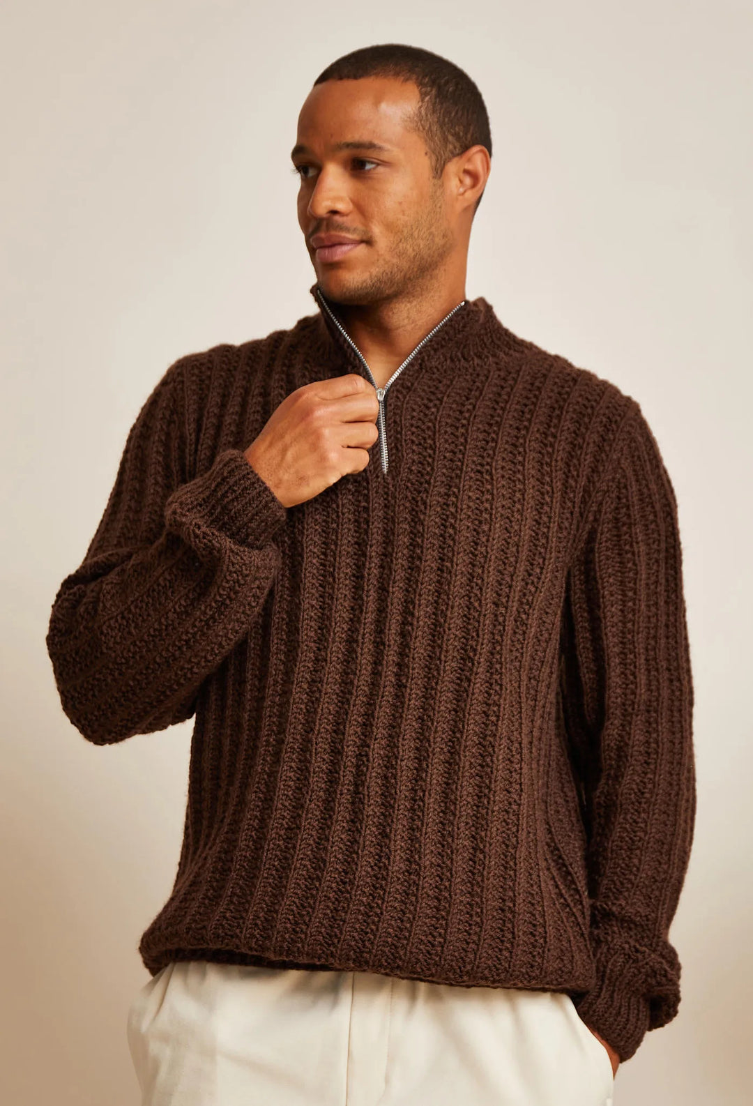 Bergère de France Canada - Simon zip - up trucker neck sweater