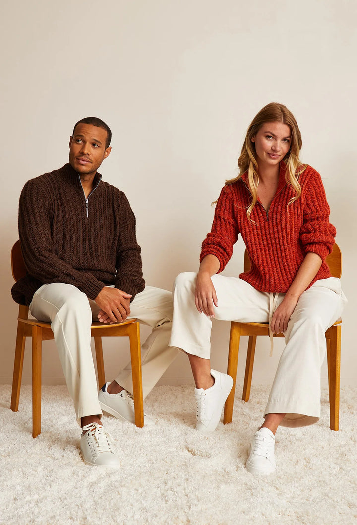 Bergère de France Canada - Lisa zip - up trucker neck sweater