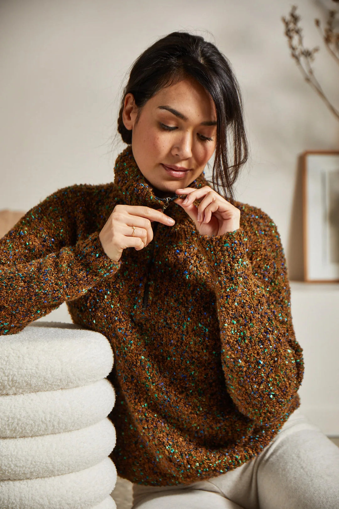 Bergère de France Canada - Maud zip - up polo neck sweater